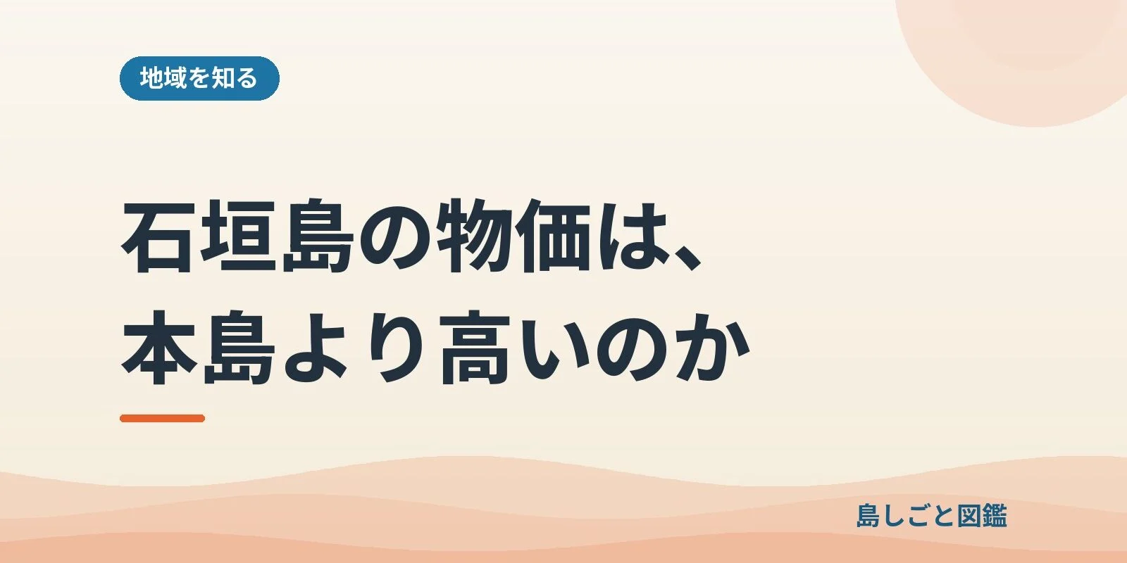 石垣島の物価は、本島より高いのか