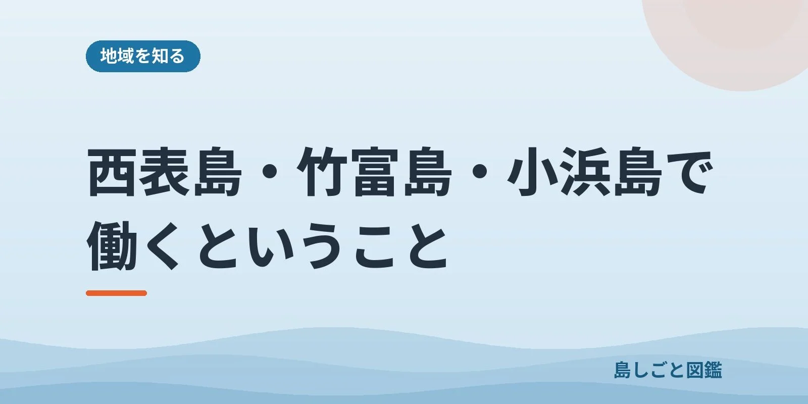 西表島・竹富島・小浜島で働くということ