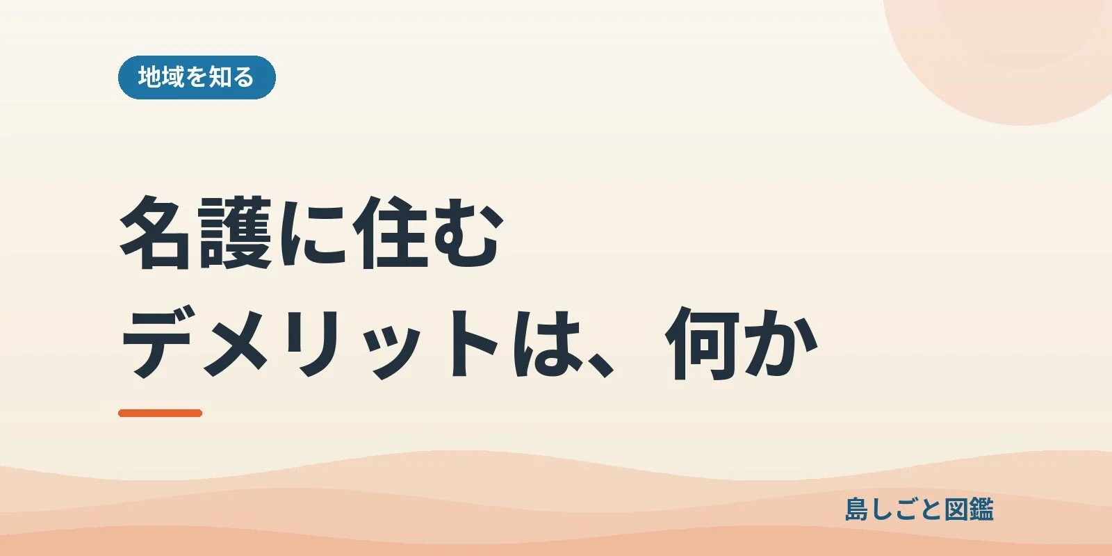 名護に住むデメリットは、何か