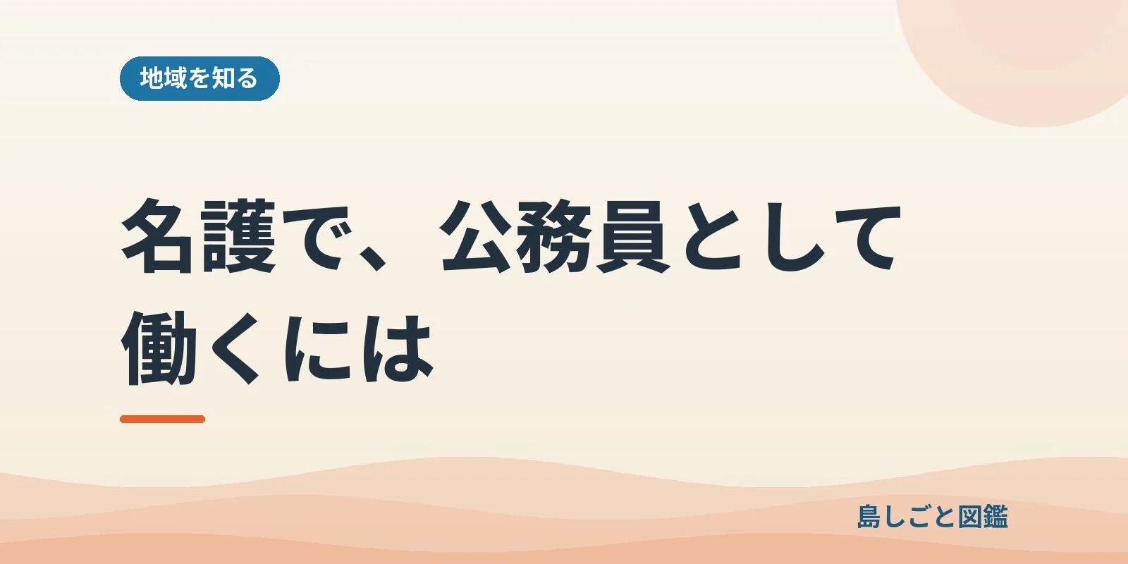 名護で、公務員として働くには